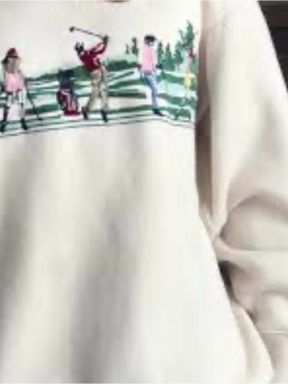Oversized graphic white Golf Crewneck Sweatshirt - Picture 2 of 7